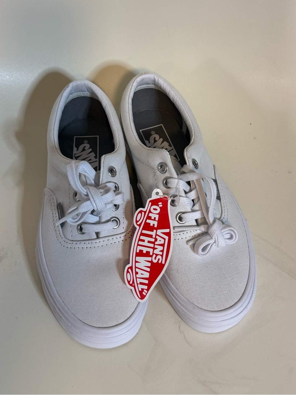 Vans Authentic White Low-Top Canvas Sneakers - women’s size 5.5 NEW NWT